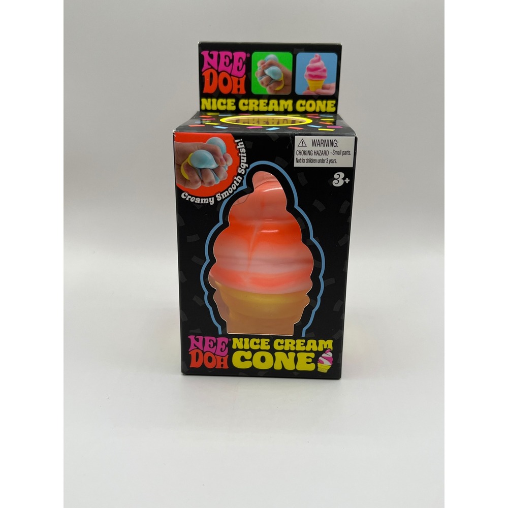 Schylling NeeDoh Nice Cream Cone Squishy Fidget Toy Orange Pink NCCND